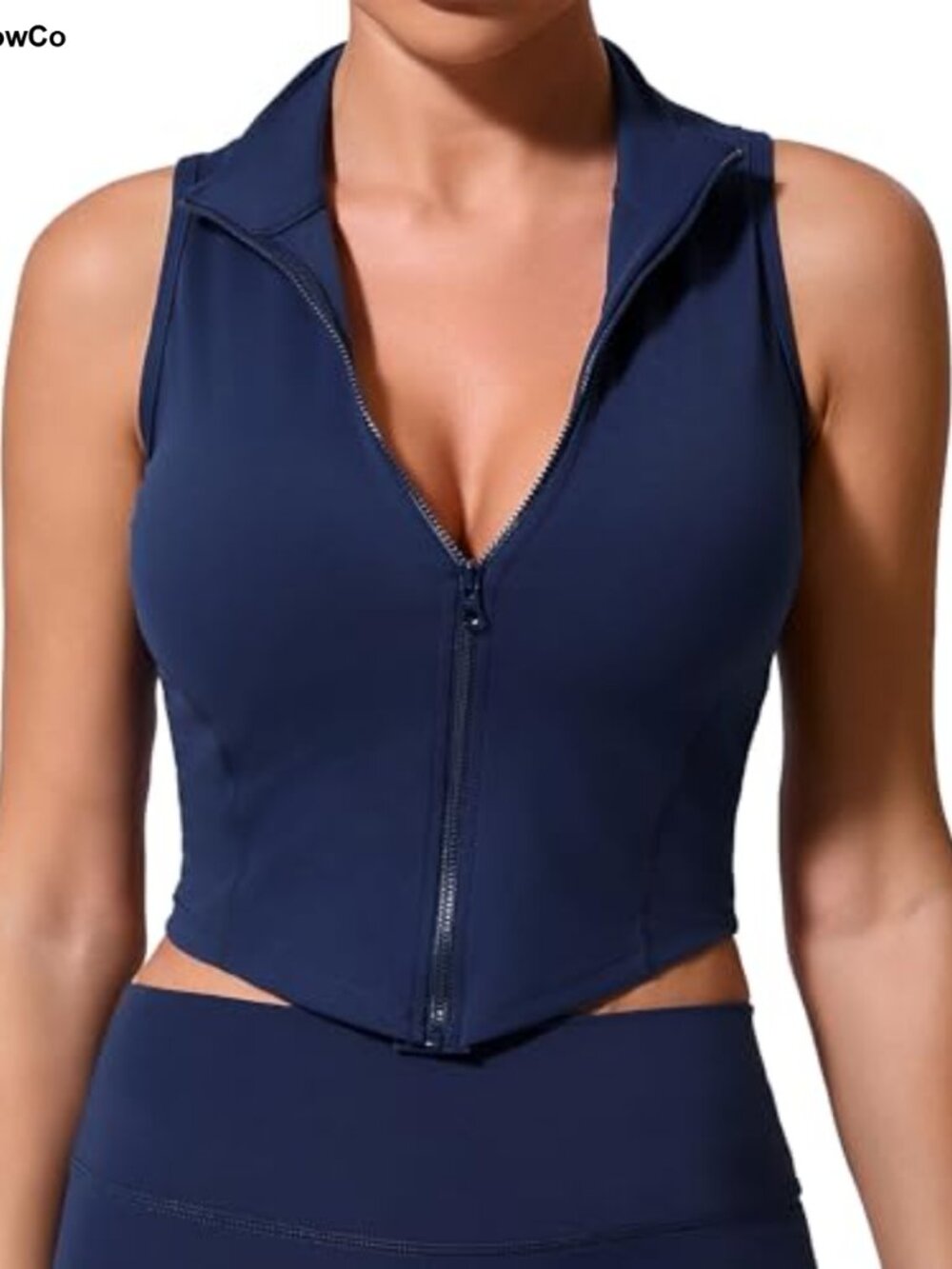 Sleeveless Full Zip Golf Tank Top Yoga Workout Vest Slim Fit Nylon Tennis Shirt